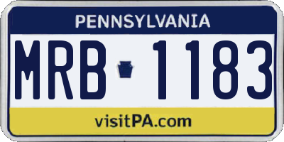 PA license plate MRB1183
