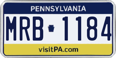 PA license plate MRB1184