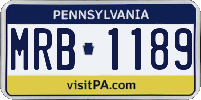 PA license plate MRB1189