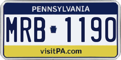 PA license plate MRB1190