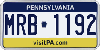 PA license plate MRB1192