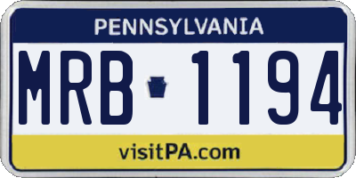 PA license plate MRB1194