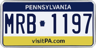 PA license plate MRB1197