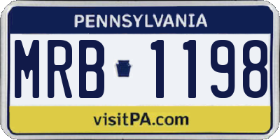 PA license plate MRB1198