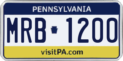 PA license plate MRB1200