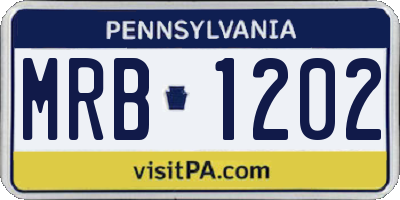 PA license plate MRB1202