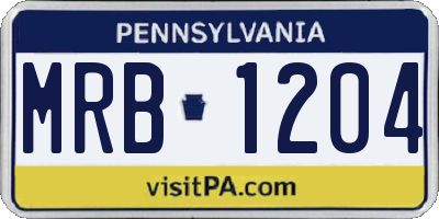 PA license plate MRB1204