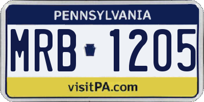 PA license plate MRB1205