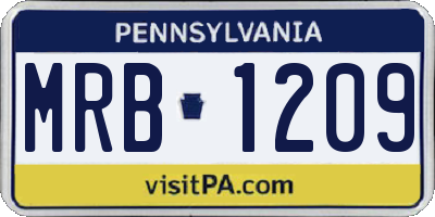 PA license plate MRB1209