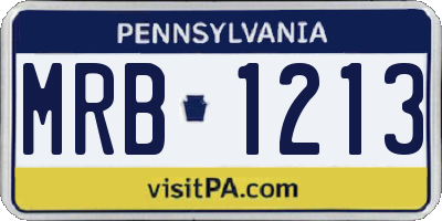 PA license plate MRB1213