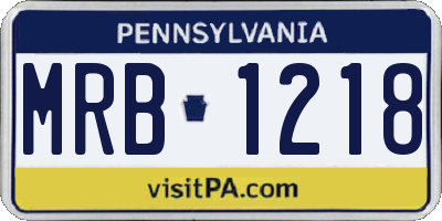 PA license plate MRB1218