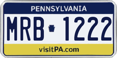 PA license plate MRB1222