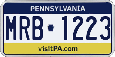 PA license plate MRB1223