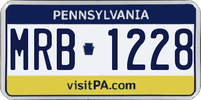 PA license plate MRB1228