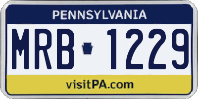 PA license plate MRB1229