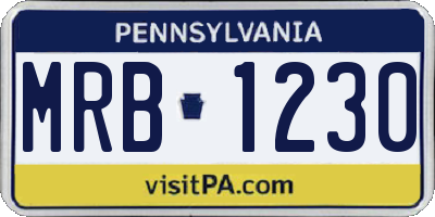 PA license plate MRB1230
