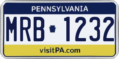 PA license plate MRB1232