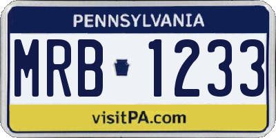 PA license plate MRB1233