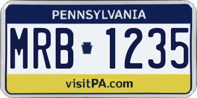 PA license plate MRB1235