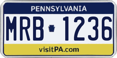 PA license plate MRB1236