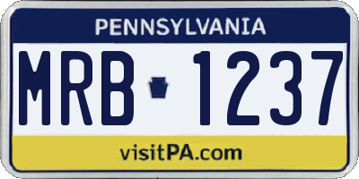PA license plate MRB1237