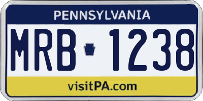 PA license plate MRB1238