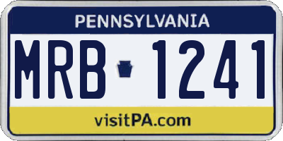 PA license plate MRB1241