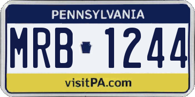 PA license plate MRB1244
