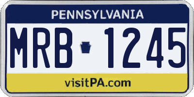 PA license plate MRB1245