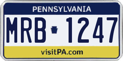 PA license plate MRB1247