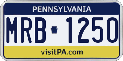 PA license plate MRB1250