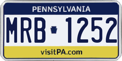 PA license plate MRB1252