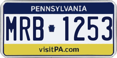 PA license plate MRB1253