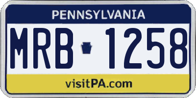 PA license plate MRB1258