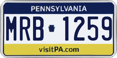 PA license plate MRB1259
