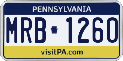 PA license plate MRB1260