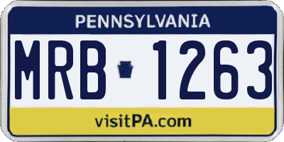 PA license plate MRB1263