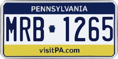 PA license plate MRB1265
