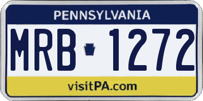 PA license plate MRB1272