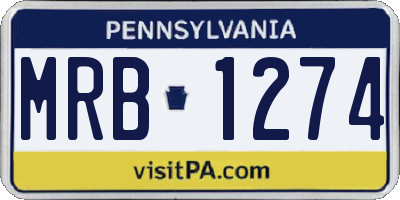 PA license plate MRB1274
