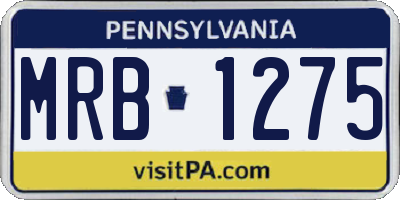 PA license plate MRB1275