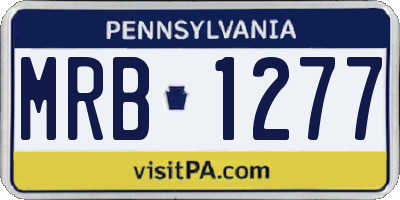 PA license plate MRB1277