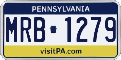 PA license plate MRB1279