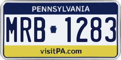 PA license plate MRB1283