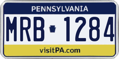PA license plate MRB1284