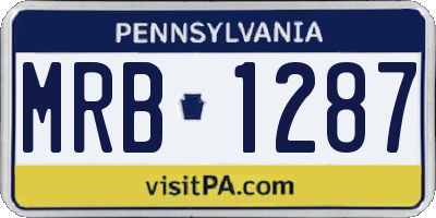 PA license plate MRB1287