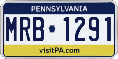 PA license plate MRB1291