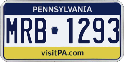 PA license plate MRB1293
