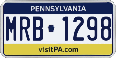 PA license plate MRB1298