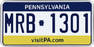 PA license plate MRB1301